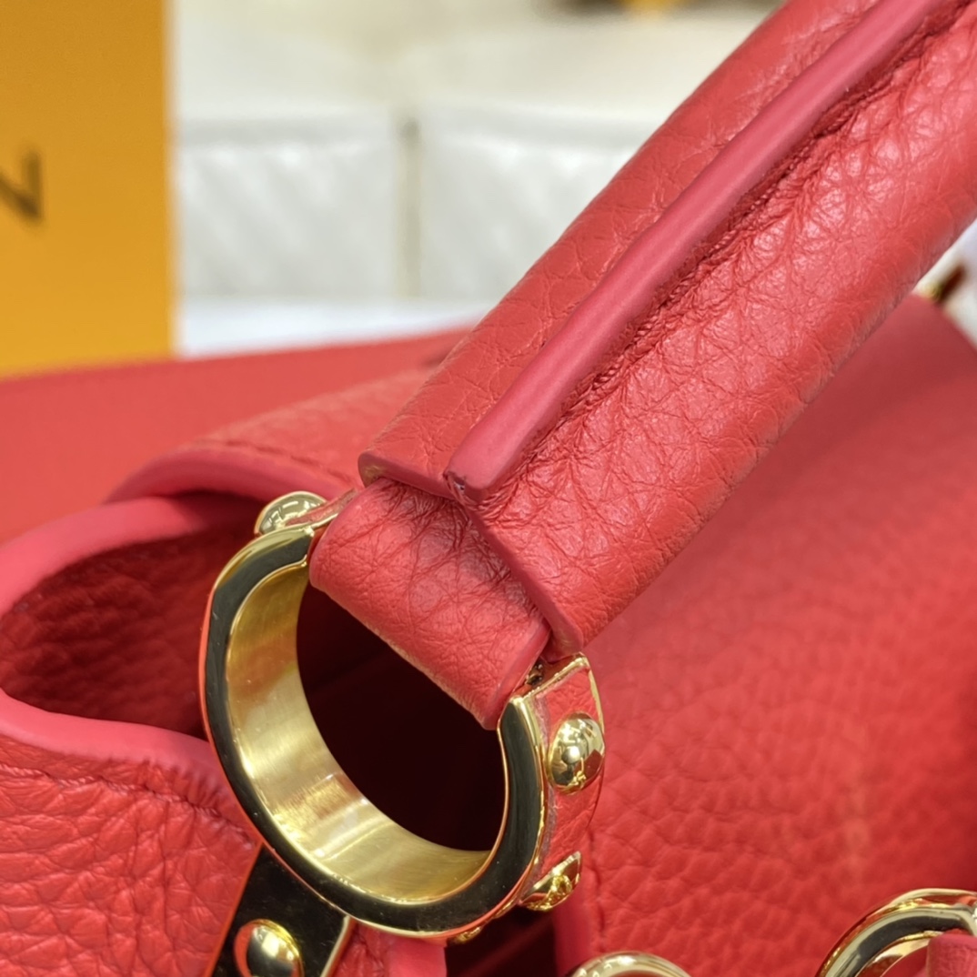 Louis Vuitton CAPUCINES MINI Taurillon Leather Bag M56845 Scarlet Red